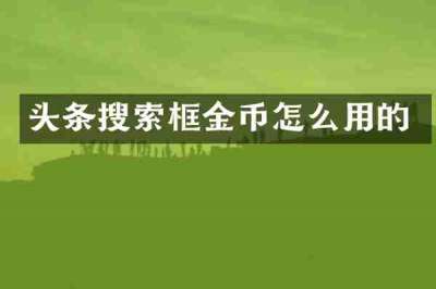 头条搜索框金币怎么用的