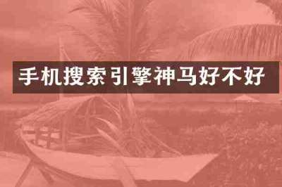手机搜索引擎神马好不好