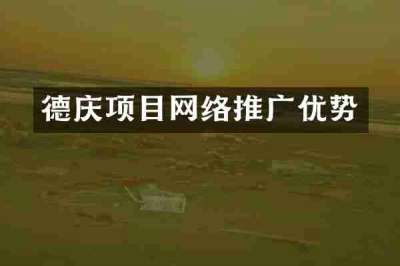 德庆项目网络推广优势