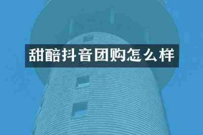 甜醅抖音团购怎么样