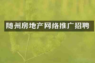 随州房地产网络推广招聘