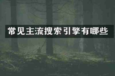 常见主流搜索引擎有哪些