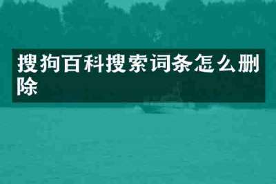 搜狗百科搜索词条怎么删除