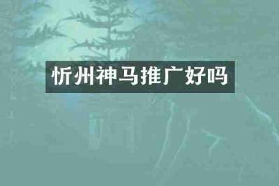 忻州神马推广好吗