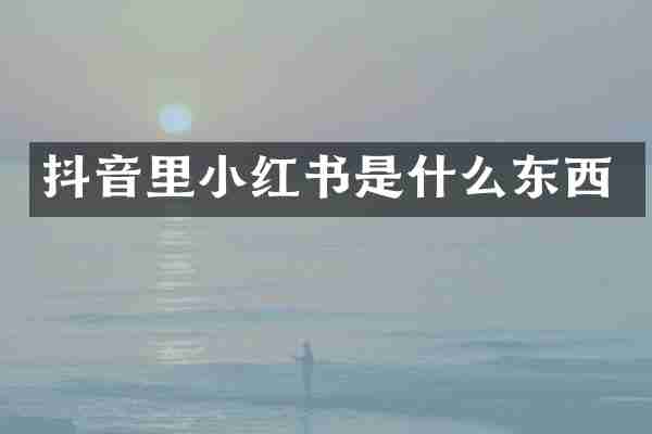 抖音里小红书是什么东西