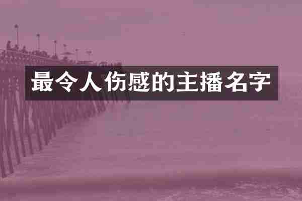 最令人伤感的主播名字