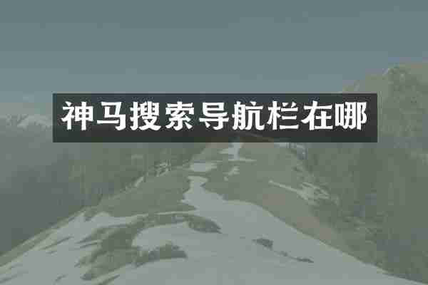 神马搜索导航栏在哪