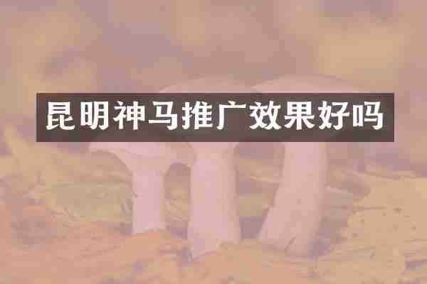昆明神马推广效果好吗