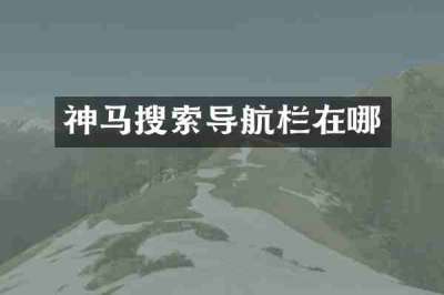 神马搜索导航栏在哪
