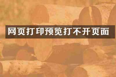 网页打印预览打不开页面