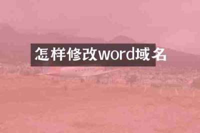 怎样修改word域名