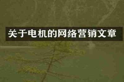 关于电机的网络营销文章