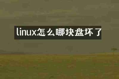 linux怎么哪块盘坏了