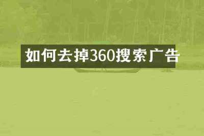 如何去掉360搜索广告