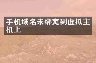 手机域名未绑定到虚拟主机上