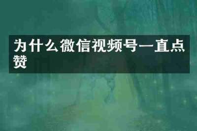 为什么微信视频号一直点赞