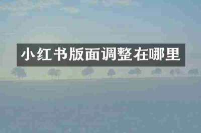 小红书版面调整在哪里