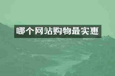 哪个网站购物最实惠