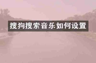 搜狗搜索音乐如何设置