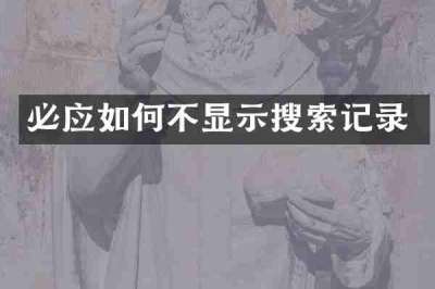 必应如何不显示搜索记录
