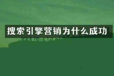 搜索引擎营销为什么成功