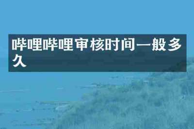 哔哩哔哩审核时间一般多久