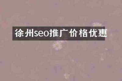 徐州seo推广价格优惠