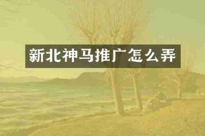 新北神马推广怎么弄