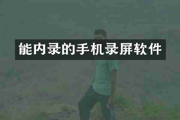能内录的手机录屏软件