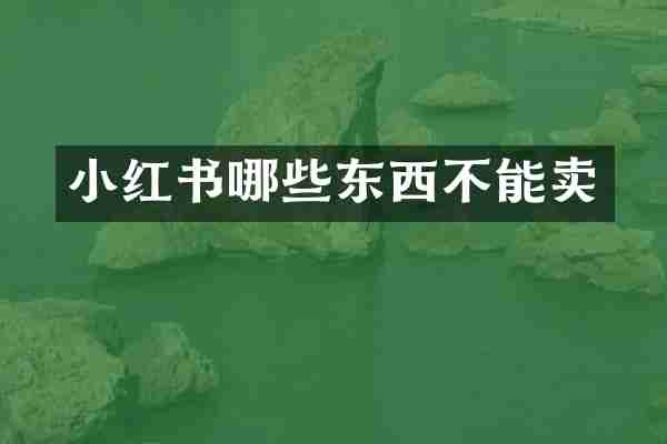 小红书哪些东西不能卖
