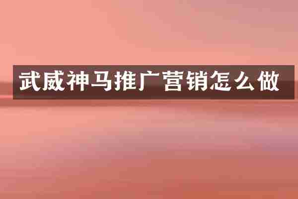武威神马推广营销怎么做