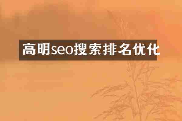 高明seo搜索排名优化