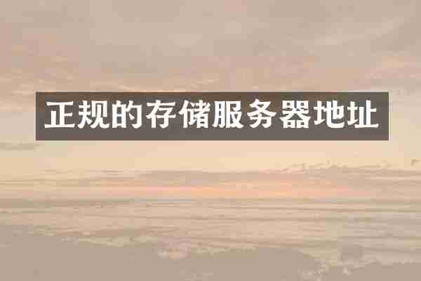 正规的存储服务器地址