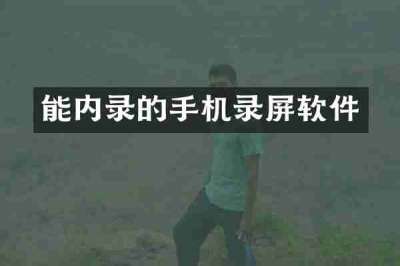 能内录的手机录屏软件