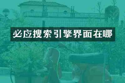 必应搜索引擎界面在哪