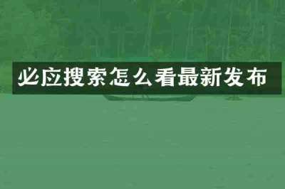 必应搜索怎么看最新发布