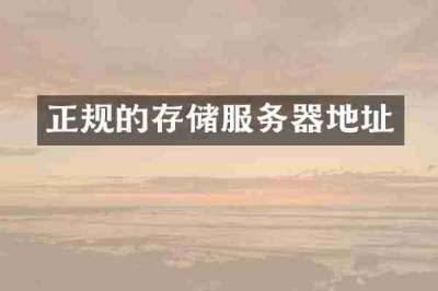 正规的存储服务器地址
