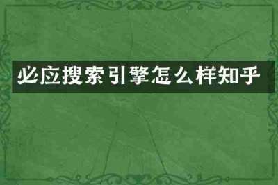 必应搜索引擎怎么样知乎