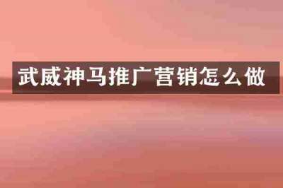 武威神马推广营销怎么做