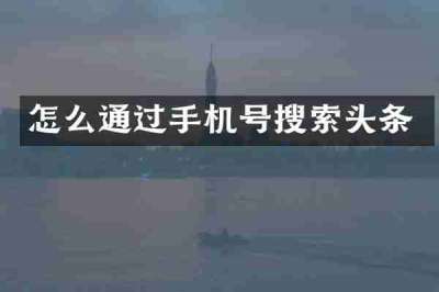 怎么通过手机号搜索头条