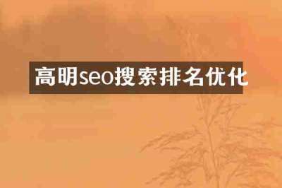 高明seo搜索排名优化
