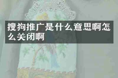 搜狗推广是什么意思啊怎么关闭啊