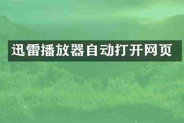 迅雷播放器自动打开网页
