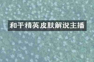 和平精英皮肤解说主播