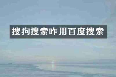 搜狗搜索咋用百度搜索