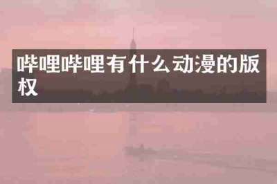 哔哩哔哩有什么动漫的版权