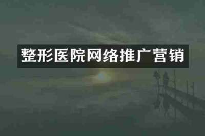 整形医院网络推广营销
