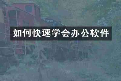 如何快速学会办公软件