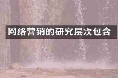 网络营销的研究层次包含