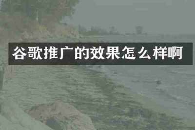 谷歌推广的效果怎么样啊